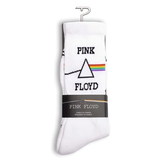 Perris Licensed Pink Floyd "Dark Side of the Moon" Large Crew Socks - White (1 Pair)