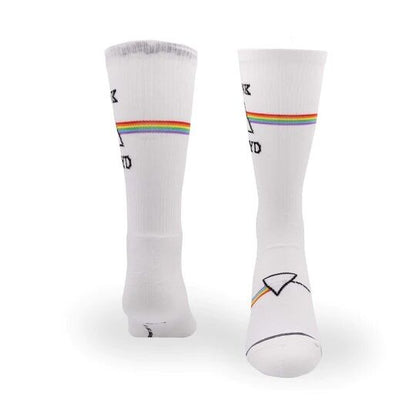 Perris Licensed Pink Floyd "Dark Side of the Moon" Large Crew Socks - White (1 Pair) — view 3