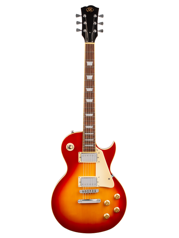 SX PKSE3SK 4/4 LP-Style Electric Guitar Pack with 10W Amplifier, Tuner, Gig Bag, Strap, Picks, Lead, and Online Lessons — view 2