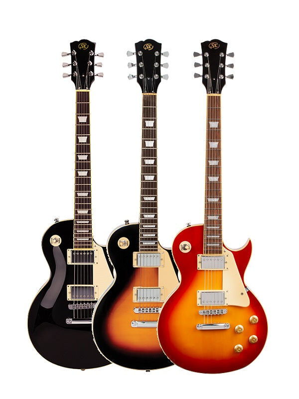 SX PKSE3SK LP-Style Electric Guitar Pack with Amplifier, Tuner, Gig Bag, Strap, Picks, Lead, and UPlay Guitar Guide
