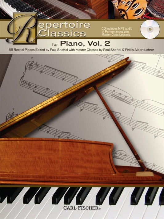 Repertoire Classics for Piano Volume 2 Book/CD by Carl Fischer, 96 pages, includes performance tracks and master class lessons.