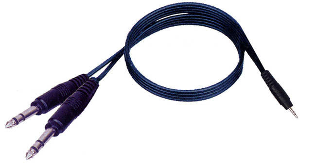 UXL AUDIO 01mtr 3.5 Stereo Jack To Two 6.3 Stereo Jacks
