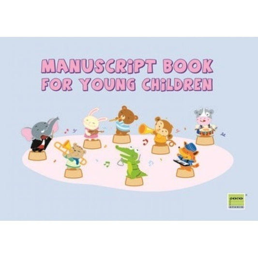 Poco Manuscript Book for Young Children Blue - 16 Pages, Large Staves