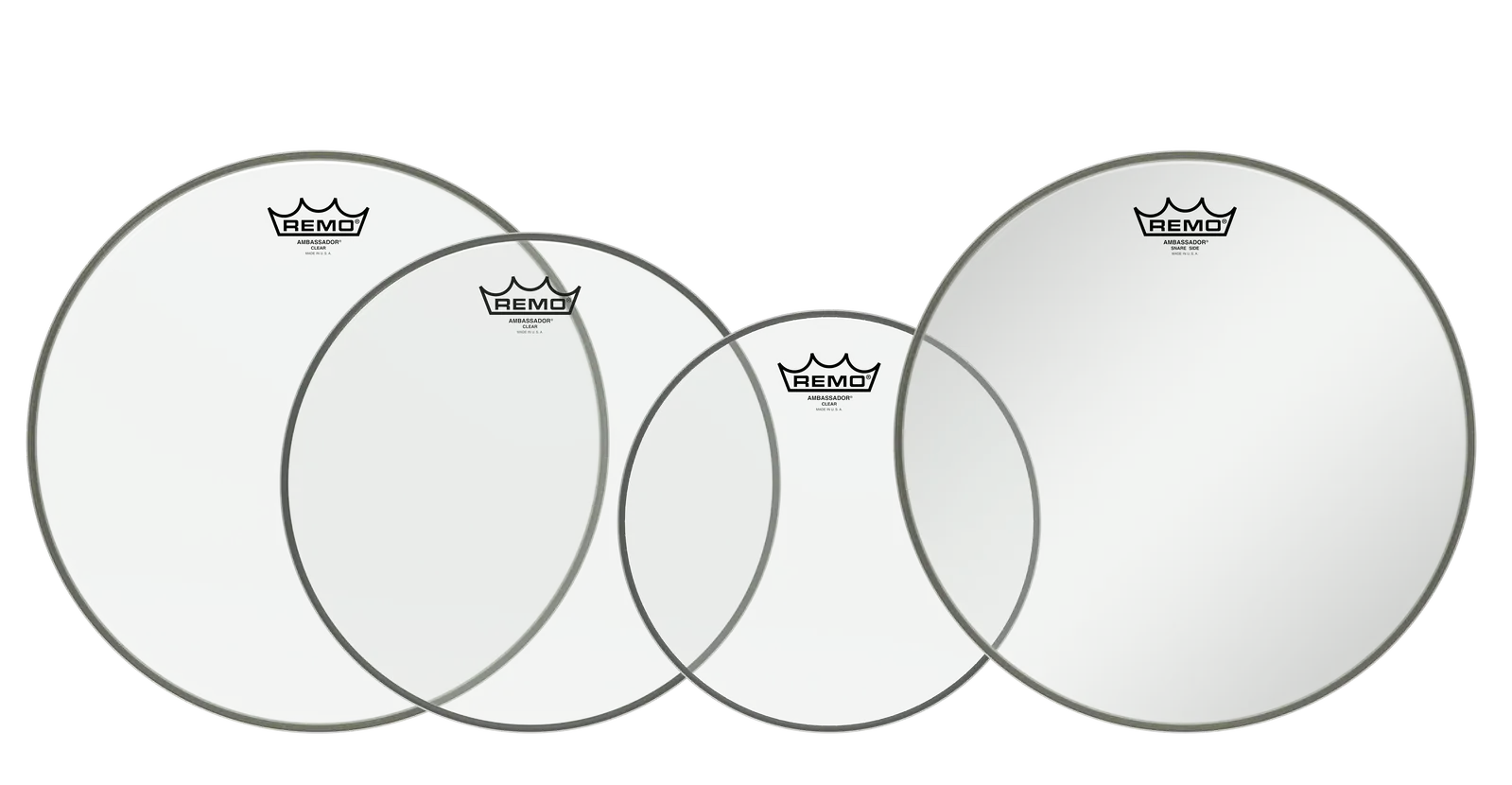 Remo ProPack Ambassador Clear Fusion Drum Head Set (10", 12", 14" + 14" SA Hazy Snare)