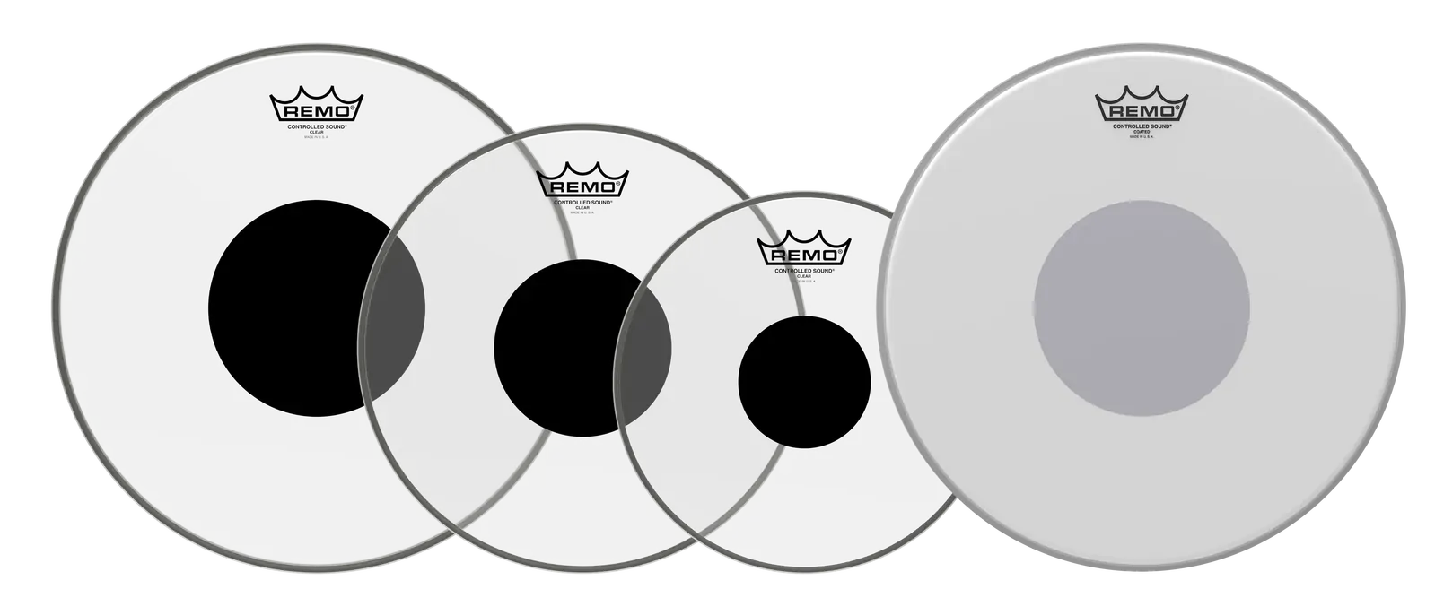Remo PROPACK-CS-CSCTD-FUSION Controlled Sound Clear Fusion Pack 10"-14" Drum Heads