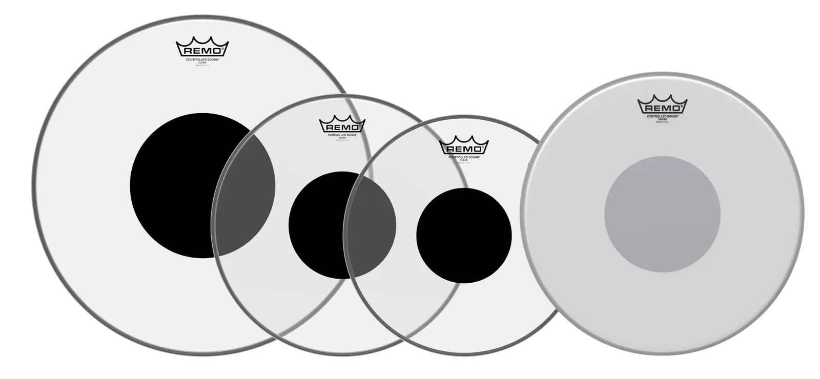 Remo Pro Pack Controlled Sound Clear Rock Drum Heads 12", 13", 14", 16
