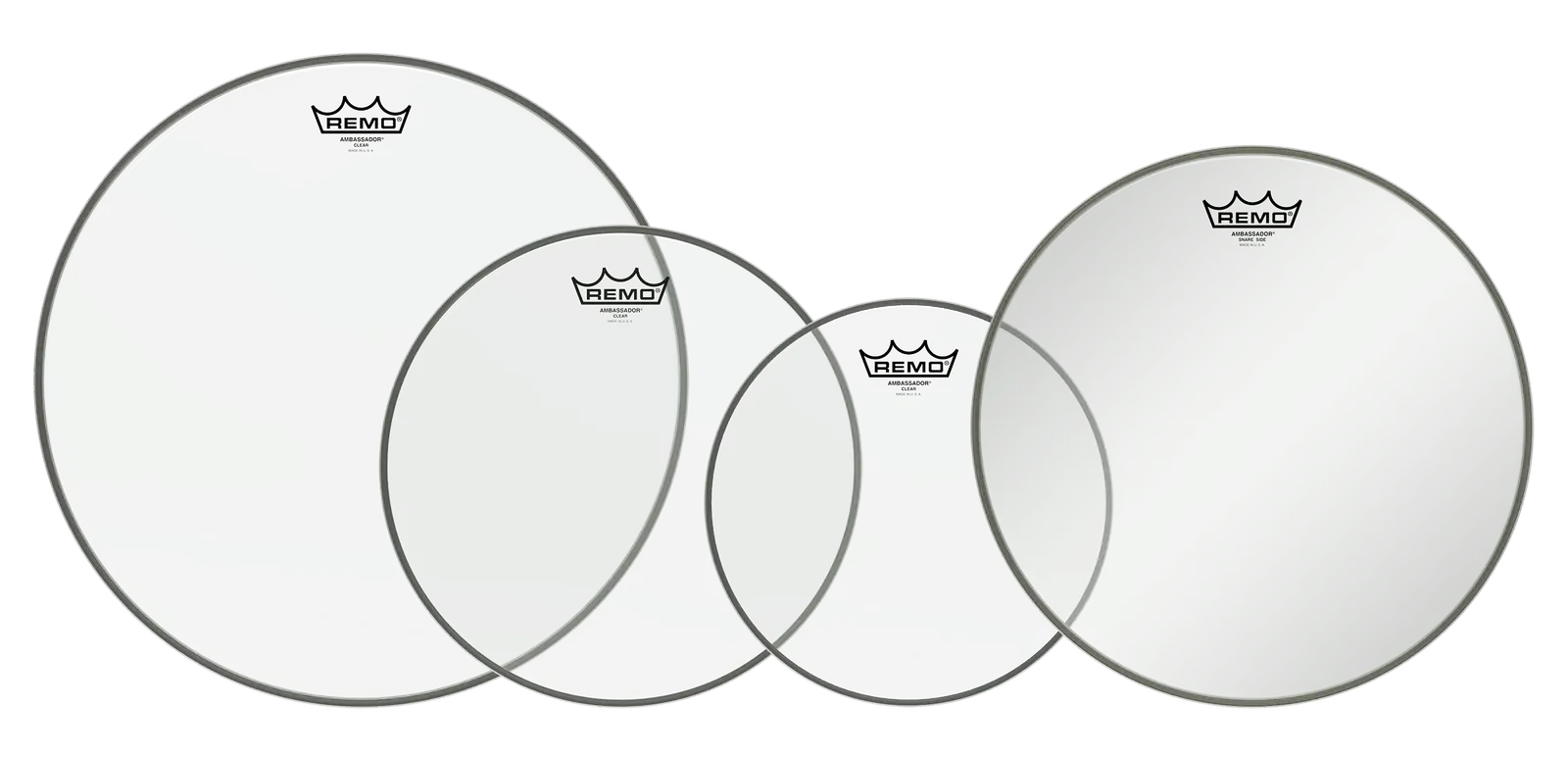 Remo Pro Pack Ambassador Clear Fusion Drum Heads with Free 14" Snare Side Head