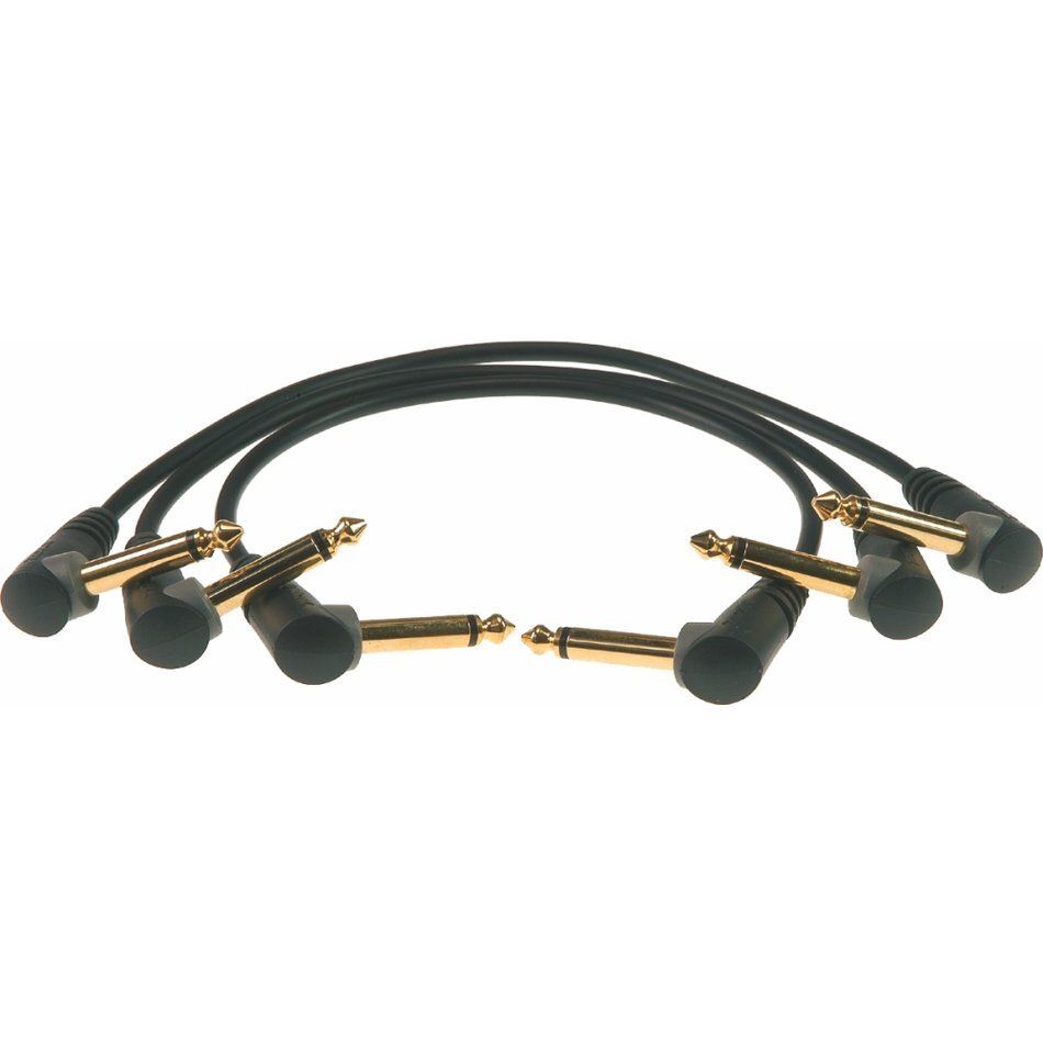 Klotz PP-AJJ0015 15cm Unbalanced Patch Cable with Angled Jacks - 3 Pack — view 2