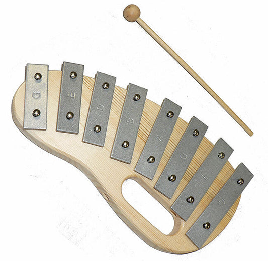 Percussion Plus 8-Note Glockenspiel with Natural Wood Frame and Beater