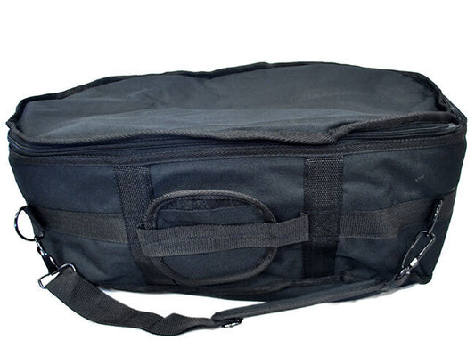 Percussion Plus Black Canvas Bongo Carry Bag for Drums, Fits Up to 7-1/2" Head Size