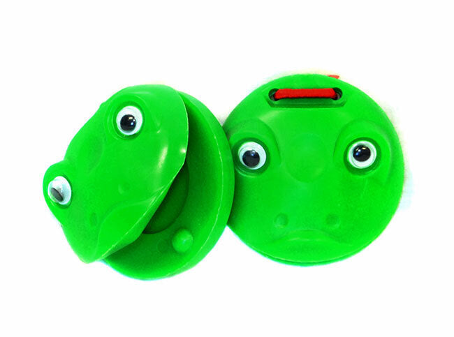 Percussion Plus Green Frog Design Plastic Castanets (1 Pair)