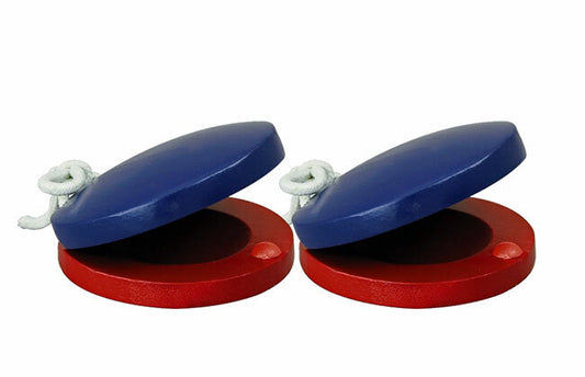 Percussion Plus Plastic Castanets - Blue/Red (1 Pair)