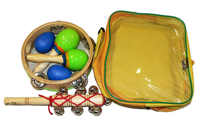 Percussion Plus 4-Piece Percussion Set with Carry Bag, Tambourine, Egg Shakers, Mini Maracas, and Jingle Bell — view 2