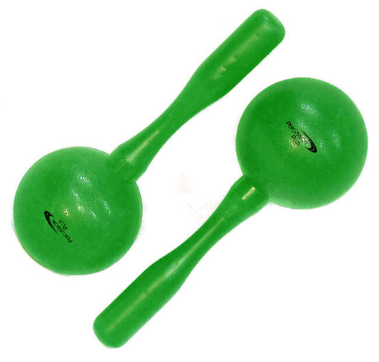 Percussion Plus Green Plastic Maracas - 21cm Length, 8cm Head Diameter, Sold as a Pair