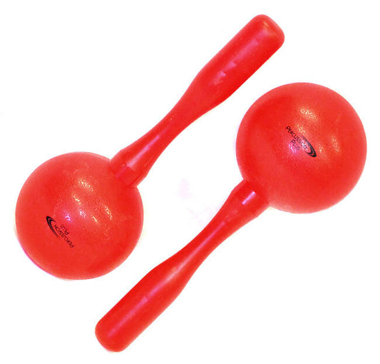 Percussion Plus Red Plastic Head Maracas - Pair, 21cm Length, 8cm Head Diameter