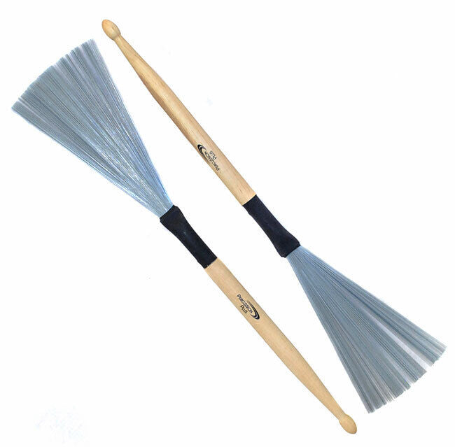 Percussion Plus Wire Drum Brushes with Wooden Handle and 5A Stick Ends - Dual Use for Drums and Cymbals