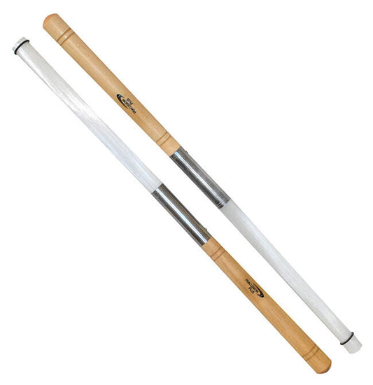 Percussion Plus Nylon Drum Brushes with Wood Handle - Soft Bristles (Pair)