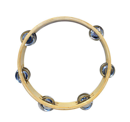 Percussion Plus 8" Wooden Tambourine with 6-Double Rows of Jingles — view 2