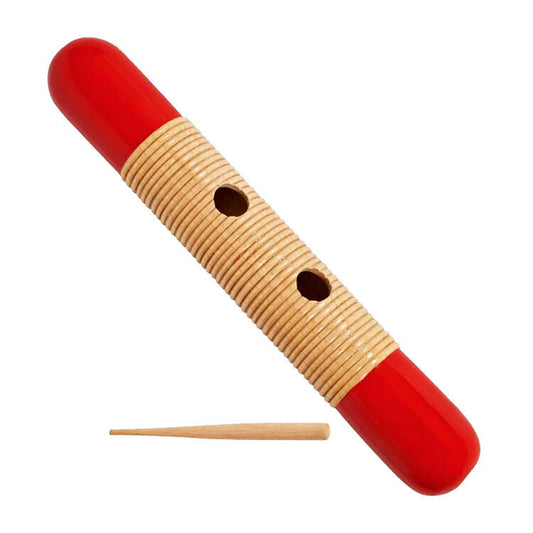 Percussion Plus Large Wooden Guiro 40cm Red/Natural Finish with Striker