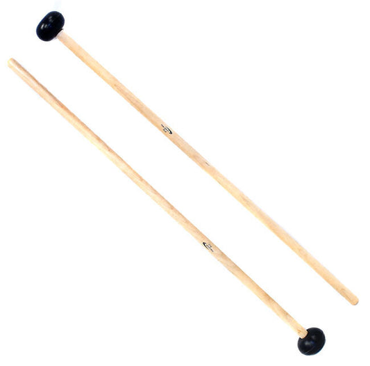 Percussion Plus Xylo/Glock Mallets with Black Rubber Head, 28mm Diameter, 365mm Length, Maple/Rattan Handles, Sold as a Pair
