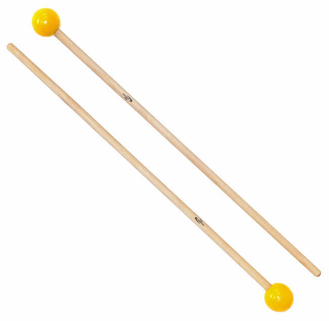 Percussion Plus Xylo/Glock Mallets - 30mm Head, 380mm Length, Medium Hard Nylon, Maple/Rattan Handles, Sold as a Pair
