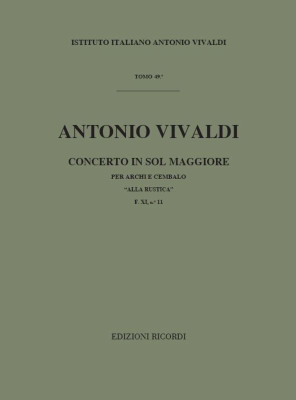 Concerto Per Archi E Bc In Sol Alla Book