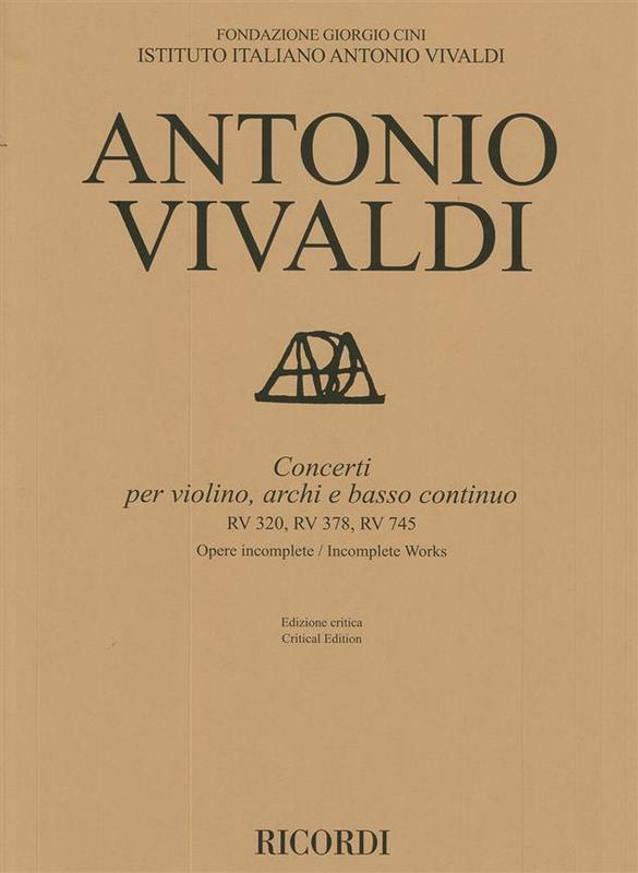 Vivaldi - Concerti Rv 320, Rv 378, Rv 745 Score Book