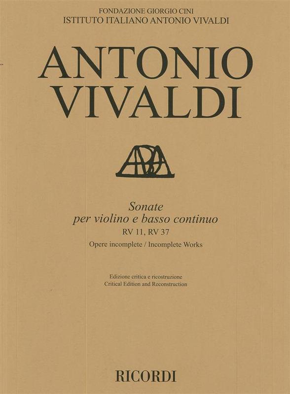 Vivaldi - Sonatas Rv 11 Rv 37 Violin/ Basso Continuo (Softcover Book)