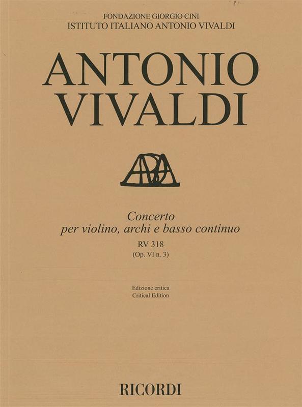 Vivaldi - Concerto Rv 318 Op Vi/3 Score Book