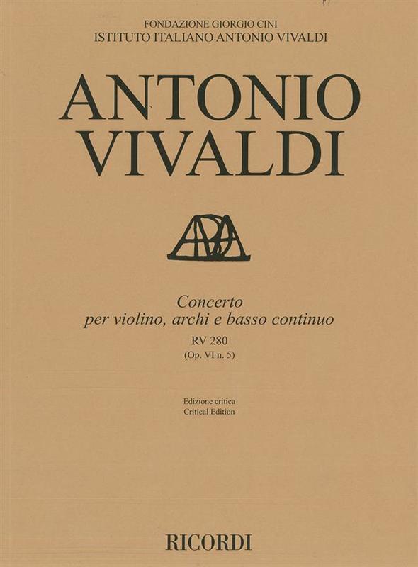 Vivaldi - Concerto Rv 280 Op Vi/5 Score Book