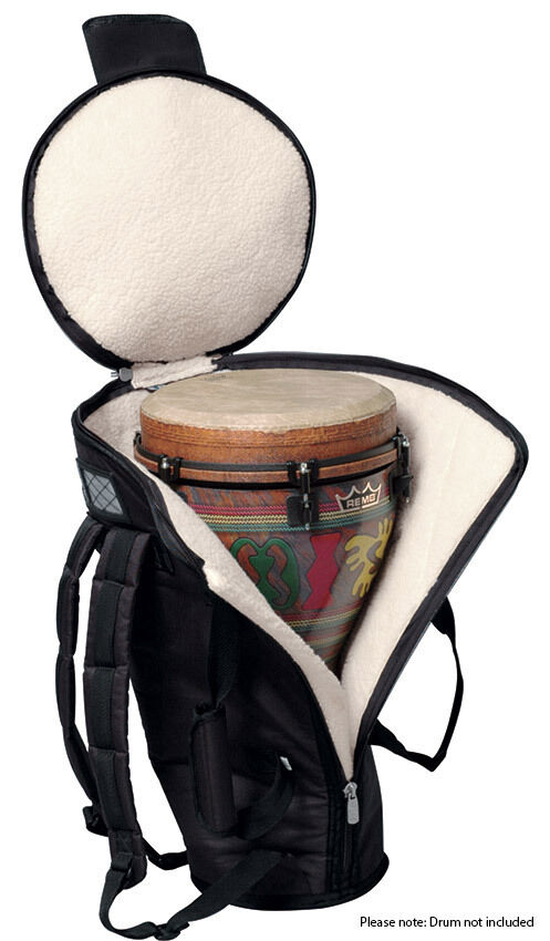 Protection Racket Deluxe Djembe Bag Black 10" x 24.5" with Padded Handle and Rucksack Straps, Waterproof, Outer Pocket, Adjustable Strap — view 3