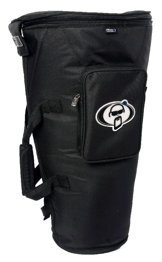 Protection Racket Deluxe Djembe Bag Black 12" x 24.5" with Padded Handle, Rucksack Straps, Outer Pocket, Waterproof, 600 Denier Polyester