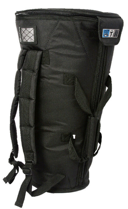 Protection Racket Deluxe Djembe Bag Black 13" x 26.5" with Padded Handle, Rucksack Straps, Waterproof, Outer Pocket, YKK Zip — view 2