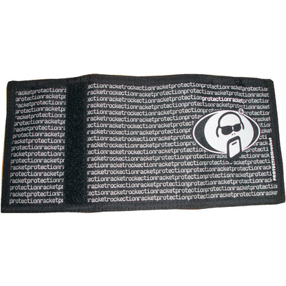 Protection Racket Black Wallet with Black & White Logo, Velcro Closure, 3 Card Compartments, Zipped Change Pocket, 14cm x 9cm x 3cm — view 2