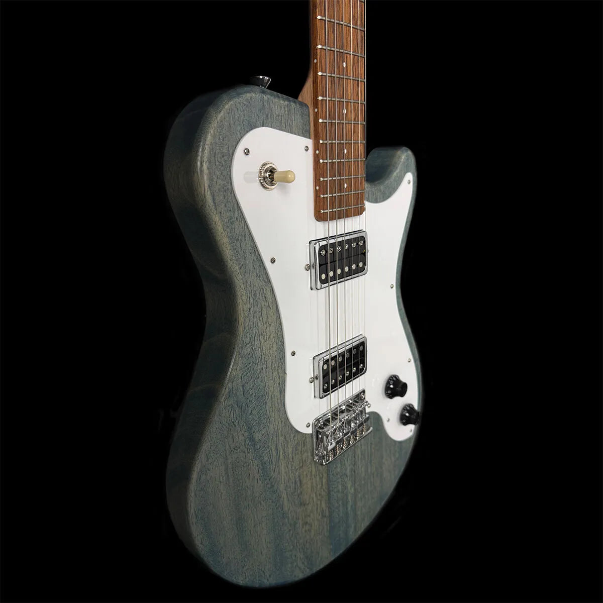 Pratley DVR Single Cutaway Solid Qld Blue Fig Body Electric Guitar Denim Blue [PRDVR-22-DB] — view 4