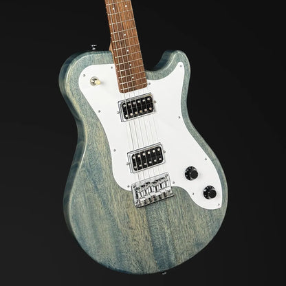 Pratley DVR Single Cutaway Solid Qld Blue Fig Body Electric Guitar Denim Blue [PRDVR-22-DB]