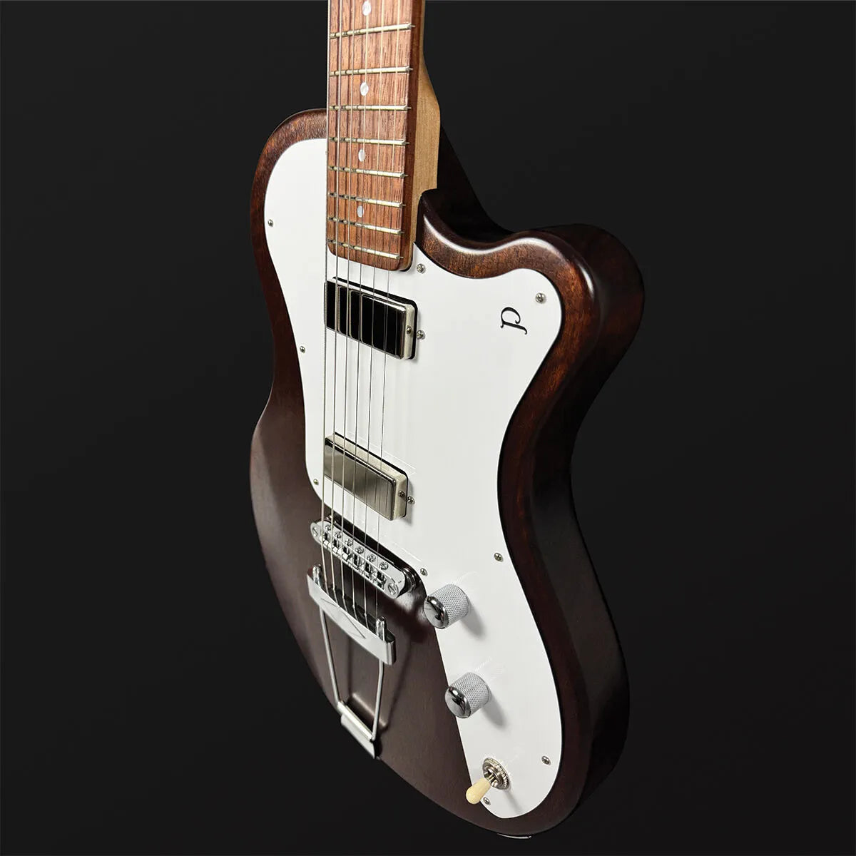 Pratley Indigo Single Cutaway Solid Body Electric Guitar with Mini Humbuckers Natural Walnut [PRINDI-M22-NW] — view 3
