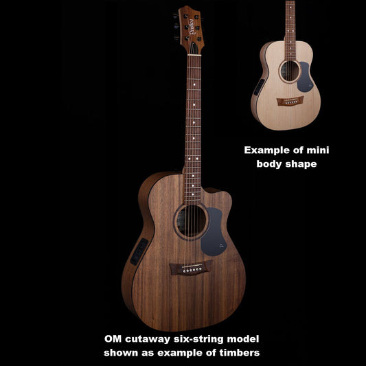 Pratley Classic Series Mini OM 12 String Guitar - Solid Blackwood Top & B/S