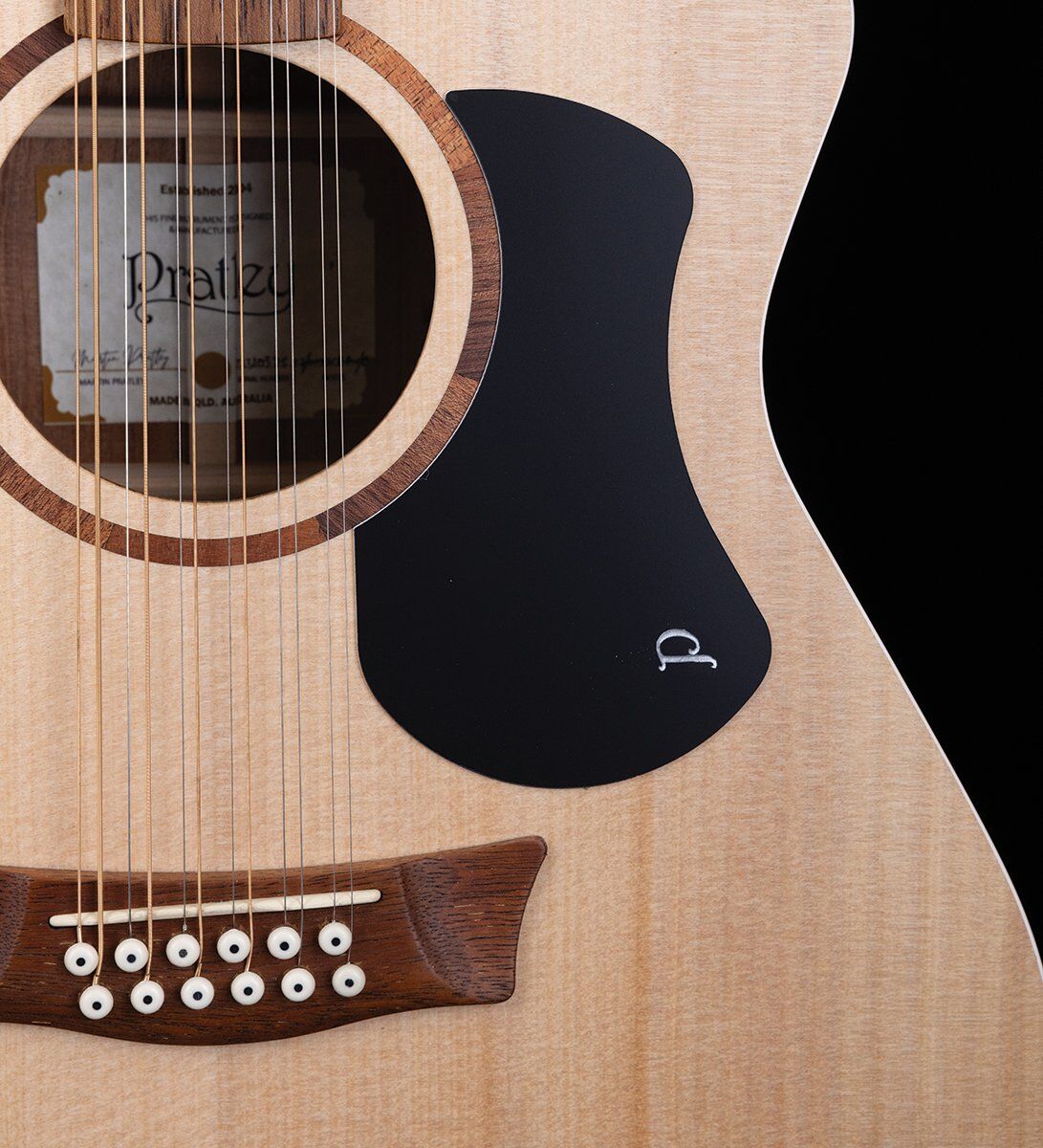 Pratley Classic OM 12-String Guitar: Solid Bunya Top & Blackwood B/S, 25.5" Scale — view 2