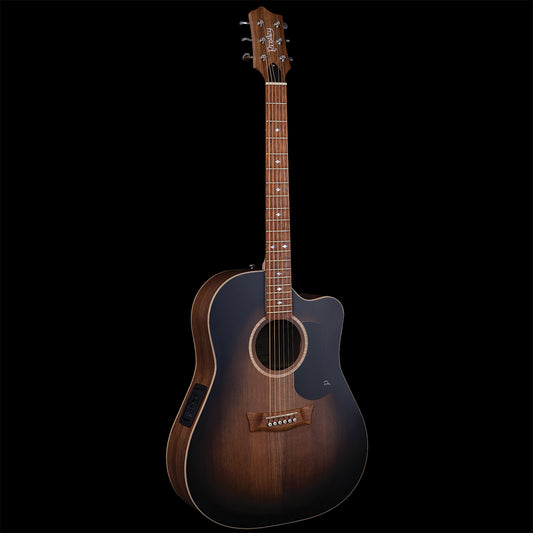 Pratley Premier Dreadnought Cutaway All Solid Blackwood Vintage Black Burst Top Electric Guitar PRPD-SCE-BWVB