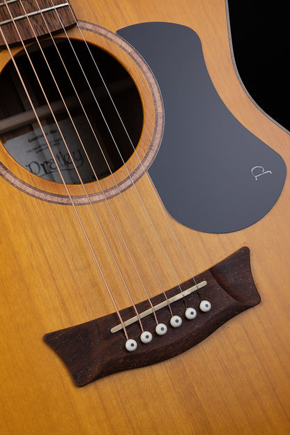 Pratley Premier Series OM Model Acoustic Guitar - Solid Queensland Maple B/S Fig Top, AAA Grade Teak Fretboard, Vintage Amber Finish, PRPOM-SE-MF — view 3