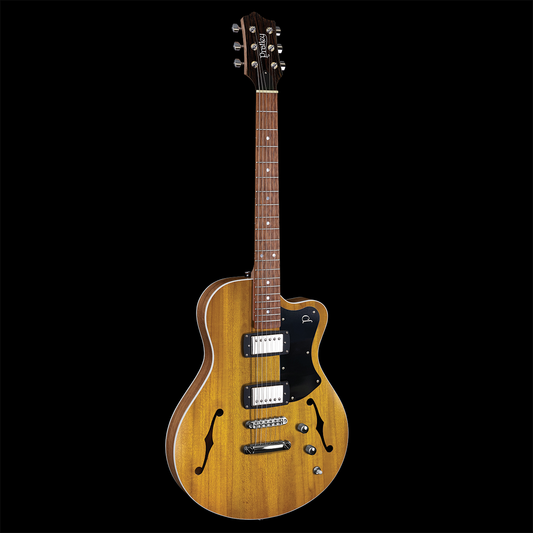 Pratley SH22-VY Electric Semi-Hollow Vintage Yellow Guitar with Seth Lover HH Set