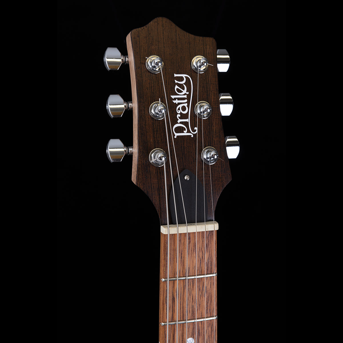 Pratley Electric Semi-Hollow Cherry Red Single Cut SD with Phat Cat P90 Set — view 3