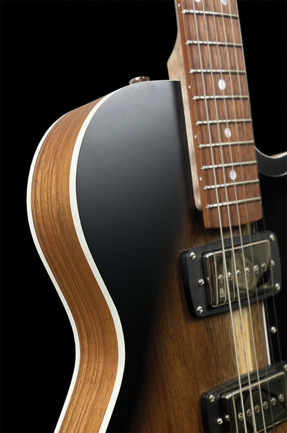 Pratley Electric Semi-Hollow Blackwood Vintage Burst Single Cut SD Phat Cat P90 Set PRSH90-VBBW — view 5