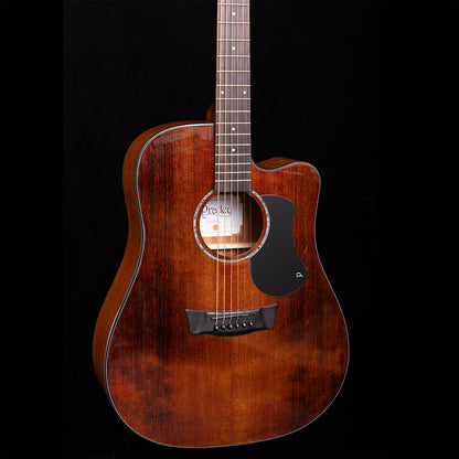 Pratley Traditional Series Dreadnought Cutaway Acoustic Guitar with Aged Spruce Top Mahogany Back Sides Soft Case PRTD-2CE — view 5