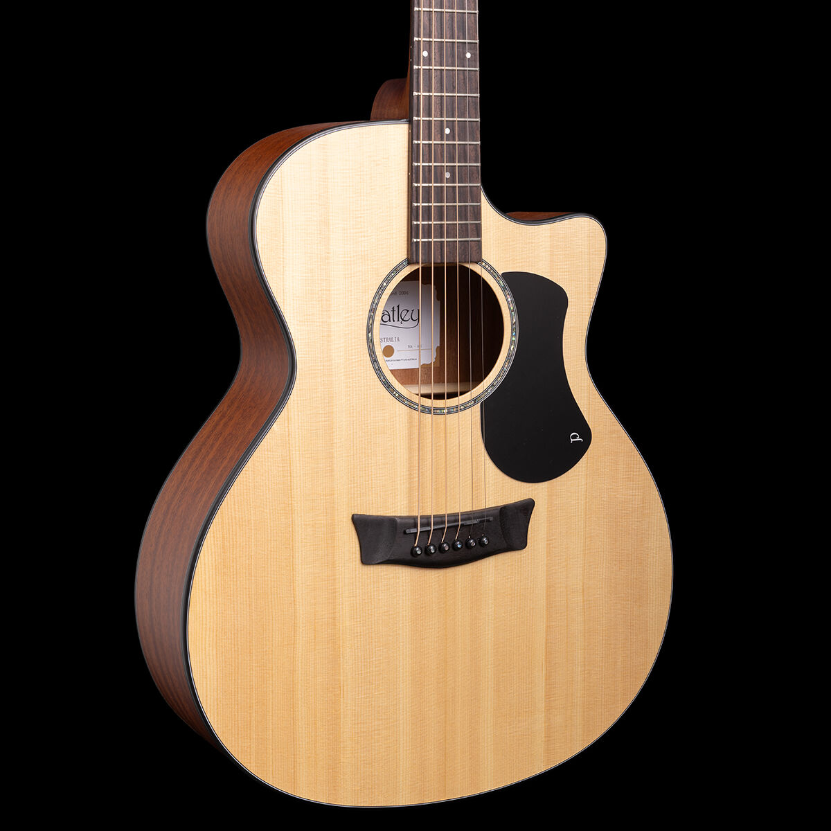 Pratley Traditional Series Grand Auditorium Cutaway Acoustic Electric Guitar Spruce Top Mahogany Sides PR TGA-1CE — view 4