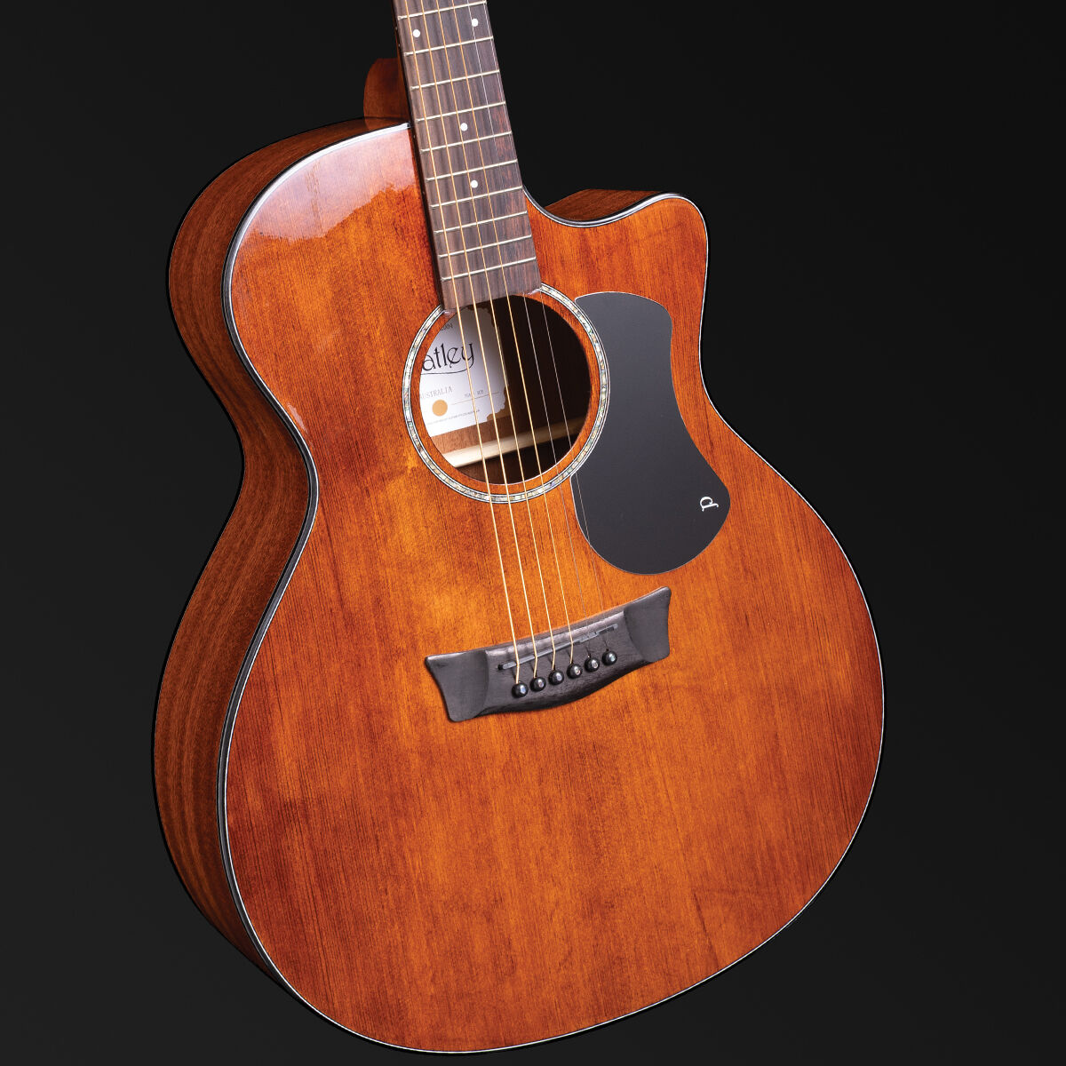 Pratley Traditional Series Grand Auditorium Cutaway Electric Acoustic Guitar AA Spruce Top Mahogany Sides Soft Case