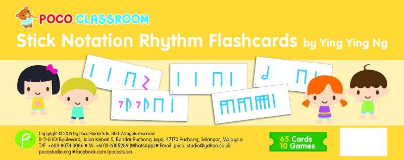Poco Studio Stick Notation Rhythm Flashcards Set for Young Musicians