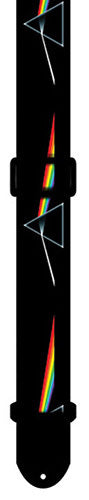Perris 2" Licensed Polyester Guitar Strap - Pink Floyd "Dark Side Of The Moon" Design, Adjustable 39" to 58" with Leather Ends