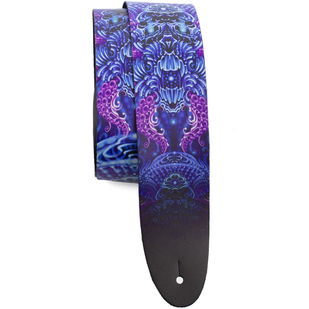 Perris 2.5" Leather Hi-Res David Bollt Design Licensed Guitar Strap, Adjustable 42.5 to 56 inches